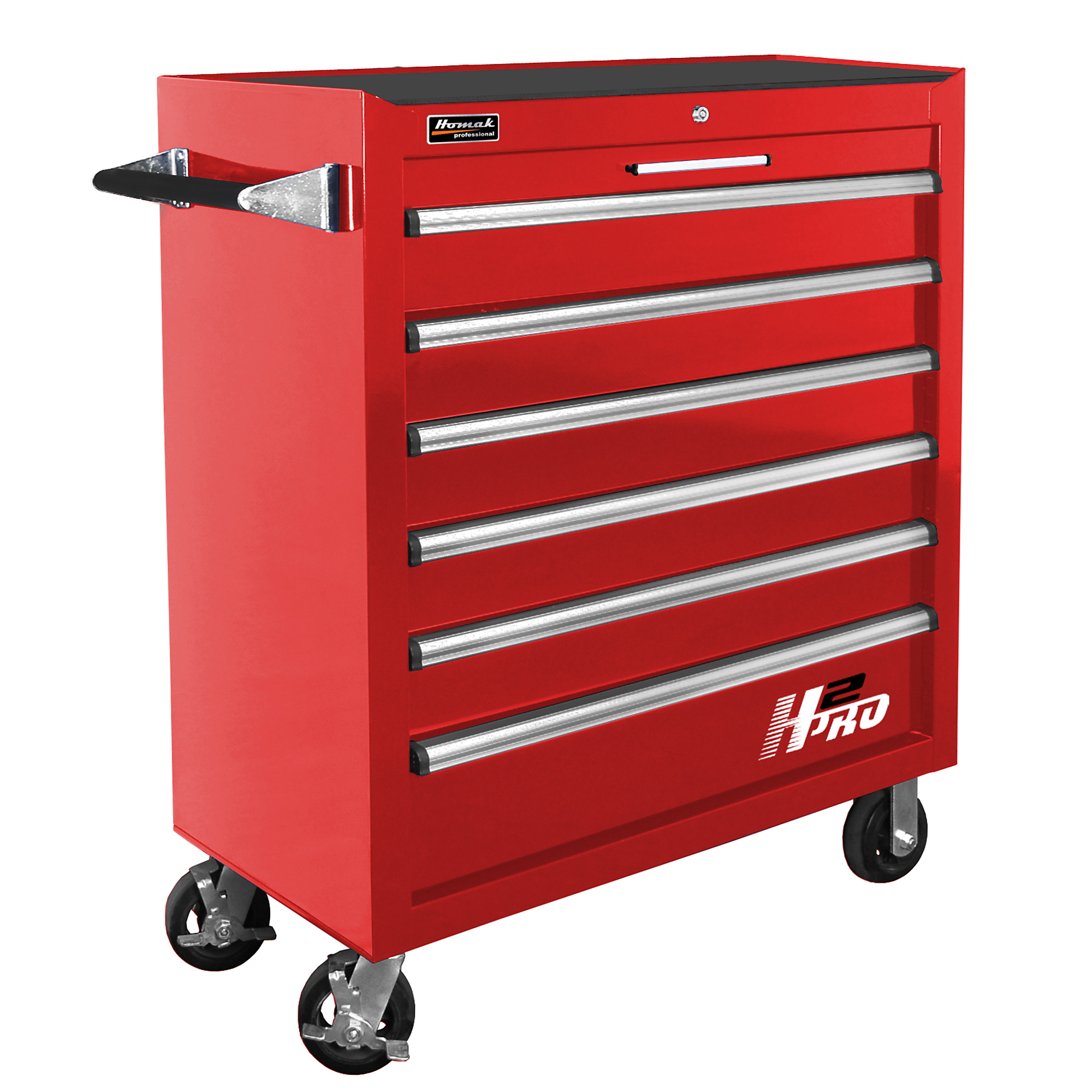 Homak H2PRO 36in. 6-Drawer Roller Tool Cabinet, Red, 36 1/8in.W x 22 7/8in.D x 42 1/4in.H, Model# RD04036061